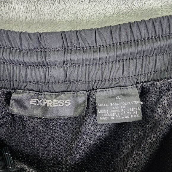 Mens Black Express Relaxed Fit Track Pants Polyester Lining Athletic Size XL - Picture 6 of 14